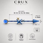 Celestial Arrow titanium industrial barbell, detail view 6