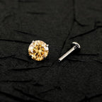 Champagne Gold Moissanite Flat Back Stud - product image 3