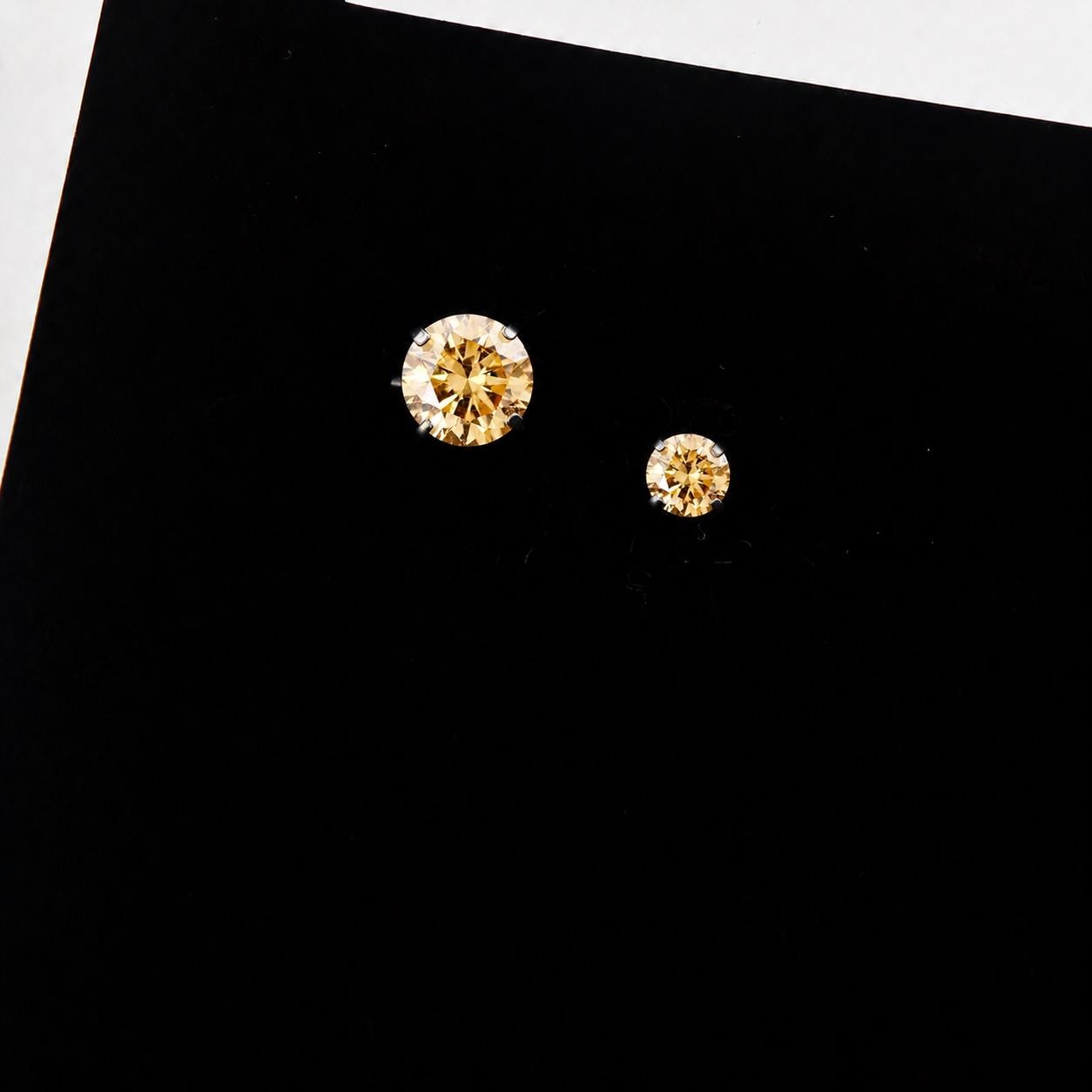 Champagne Gold Moissanite Flat Back Stud - product image 4