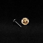 Champagne Gold Moissanite Flat Back Stud - product image 5