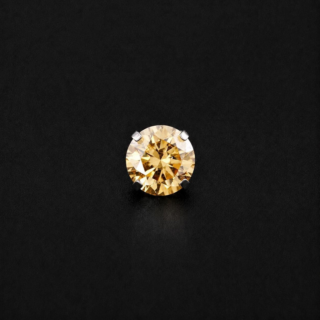 Champagne Gold Moissanite Flat Back Stud - product image 6