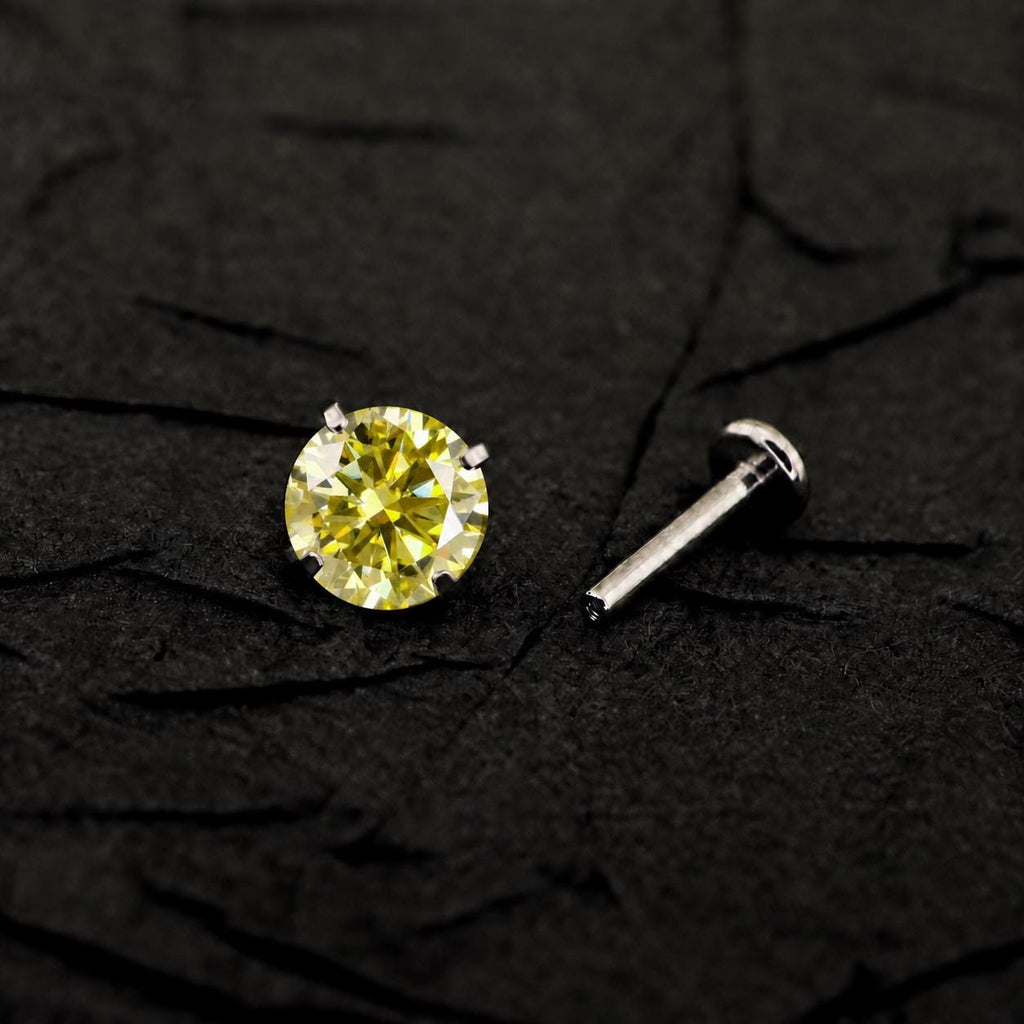 ETSY 4574941013 | IMAGE 3 | Citrine Moissanite Flat Back Stud