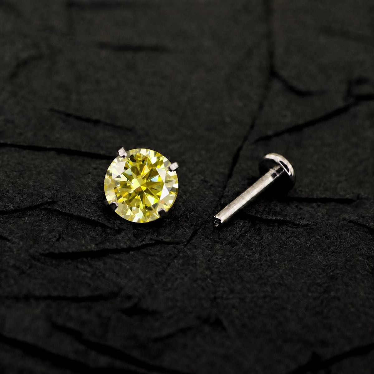 ETSY 4574941013 | IMAGE 3 | Citrine Moissanite Flat Back Stud