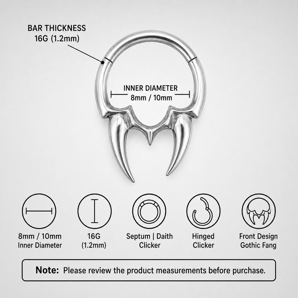 Titanium Double Fang Septum Clicker detail 10