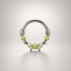 Titanium Starry CZ Septum Clicker detail 7