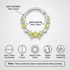 Titanium Starry CZ Septum Clicker detail 9