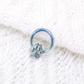Titanium Paw Print Septum Clicker detail 7