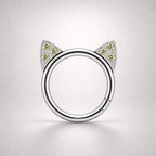 Titanium Crystal Cat Ear Septum Clicker detail 6