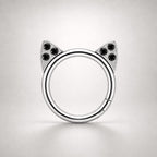 Titanium Crystal Cat Ear Septum Clicker detail 8
