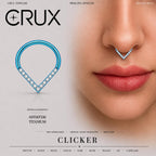 Titanium CZ Teardrop Septum Clicker