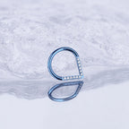 Titanium CZ Teardrop Septum Clicker detail 4