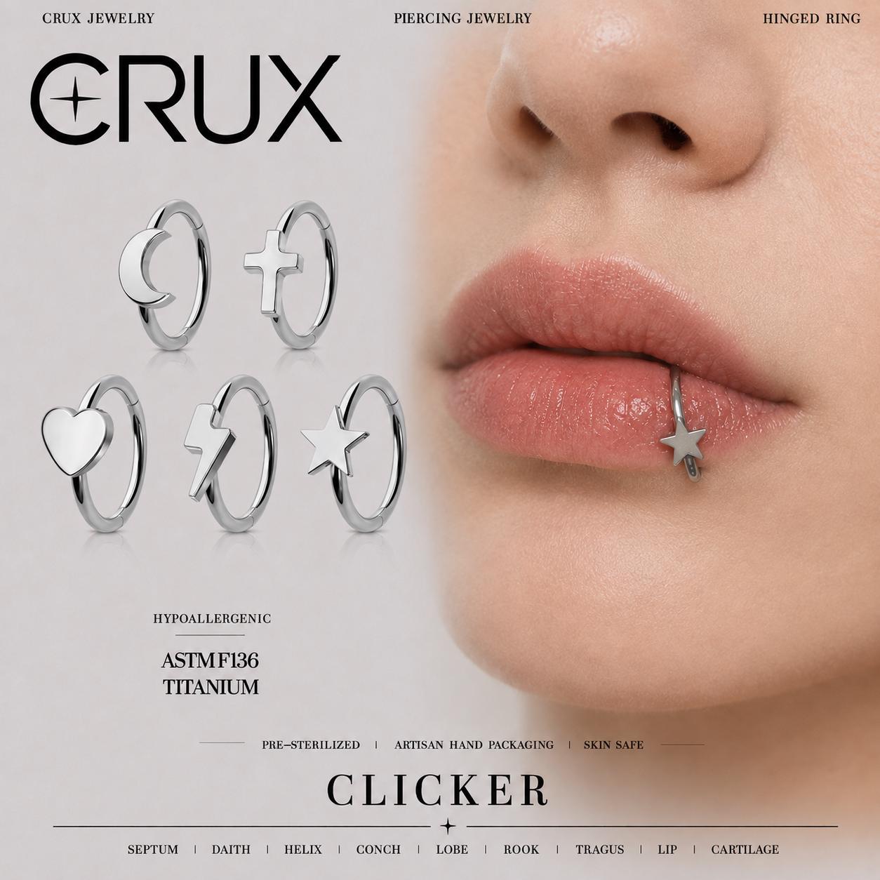 Titanium Celestial Motif Septum Clicker