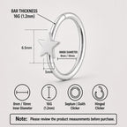 Titanium Celestial Motif Septum Clicker detail 10