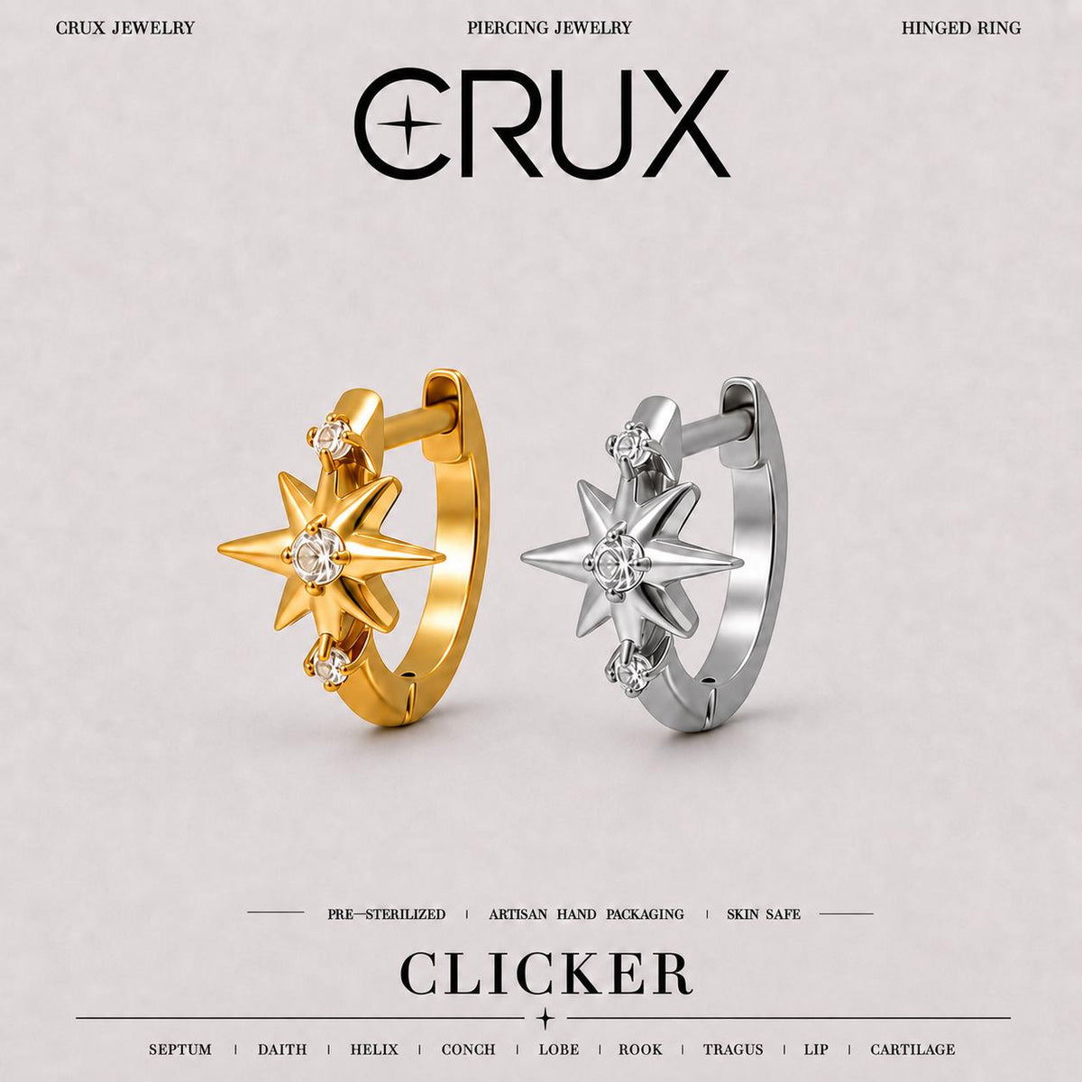 Titanium Starburst Septum Clicker