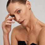 Sterling Silver Teardrop CZ Hoop Earrings detail 3