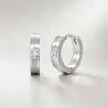 Sterling Silver Teardrop CZ Hoop Earrings detail 6