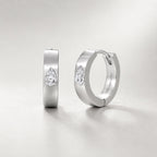 Sterling Silver Teardrop CZ Hoop Earrings detail 6