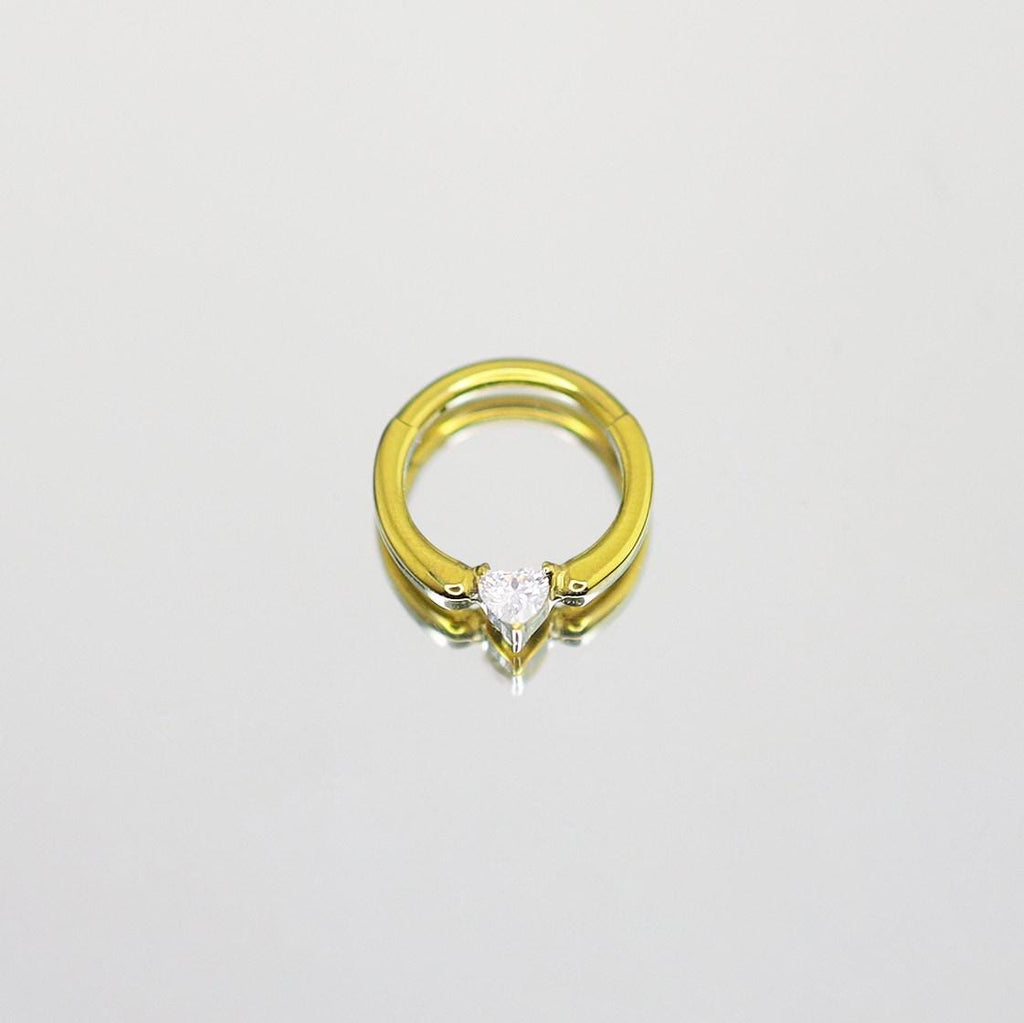Titanium Sweetheart CZ Septum Clicker detail 4