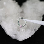 Titanium Sweetheart CZ Septum Clicker detail 5