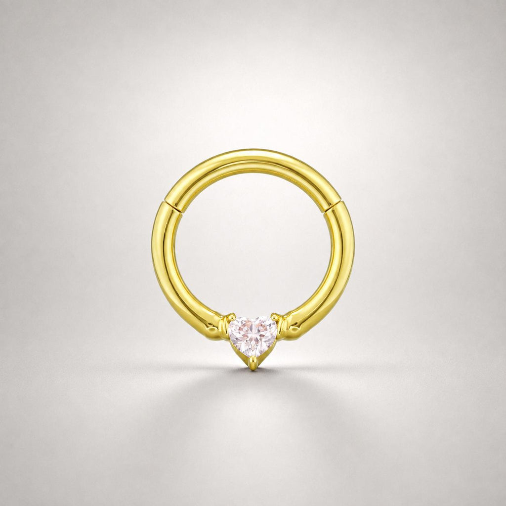 Titanium Sweetheart CZ Septum Clicker detail 7
