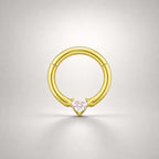 Titanium Sweetheart CZ Septum Clicker detail 7