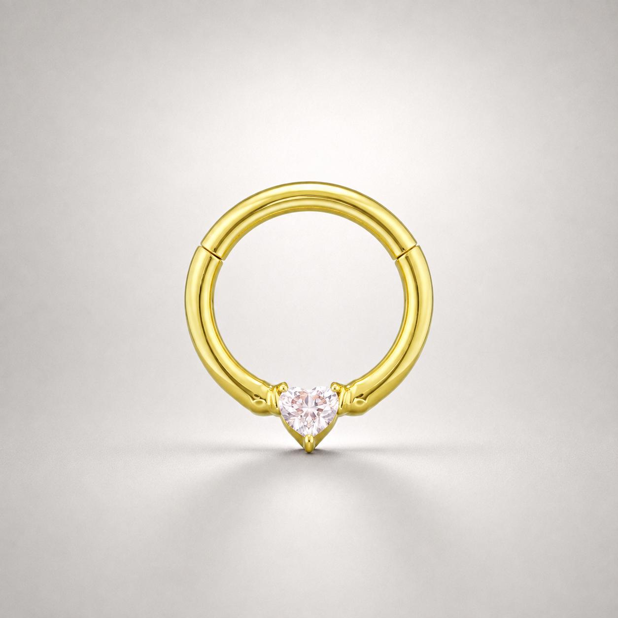 Titanium Sweetheart CZ Septum Clicker detail 7
