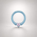Titanium Sweetheart CZ Septum Clicker detail 8