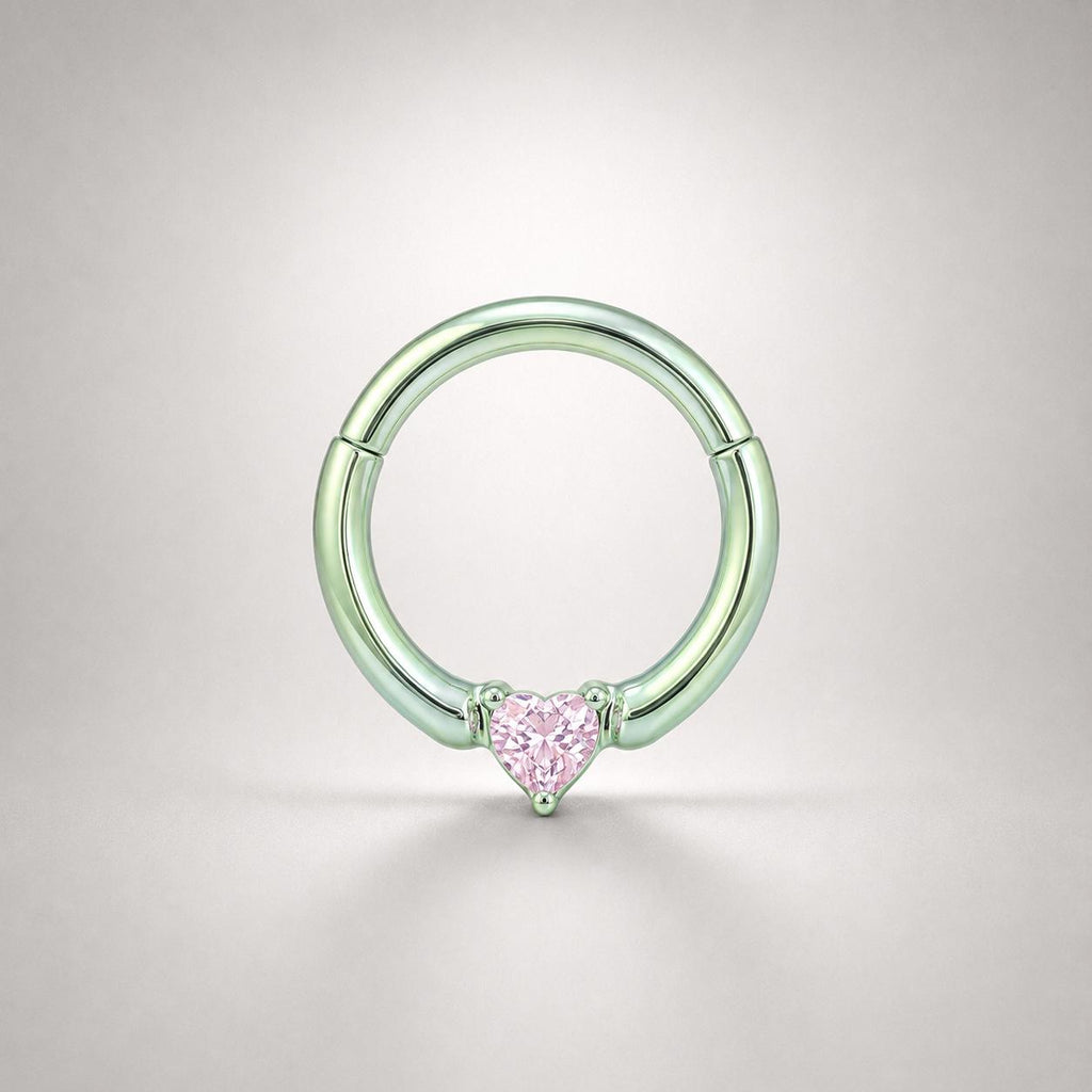 Titanium Sweetheart CZ Septum Clicker detail 9