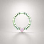 Titanium Sweetheart CZ Septum Clicker detail 9