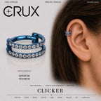 Titanium Double Row CZ Septum Clicker