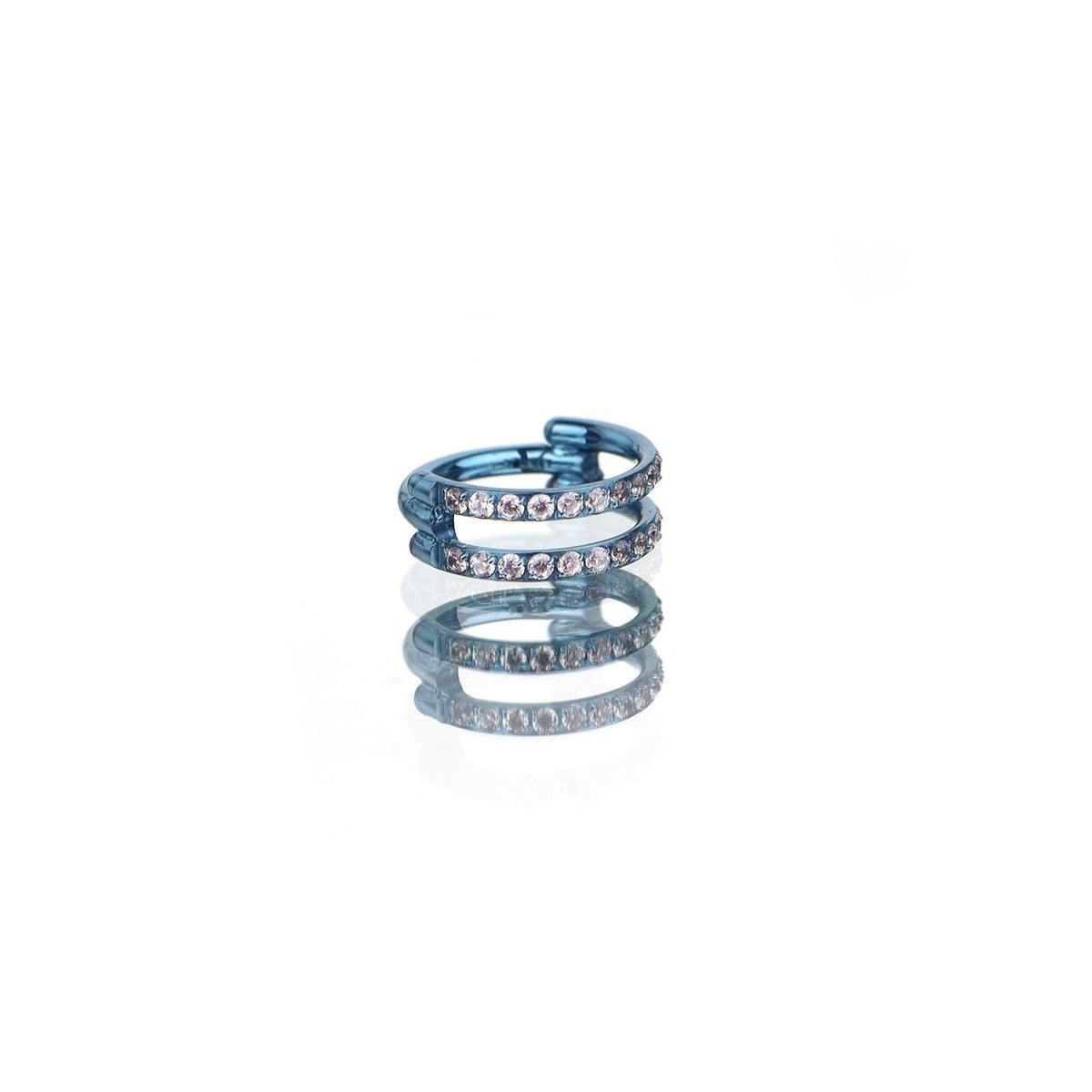 Titanium Double Row CZ Septum Clicker detail 6
