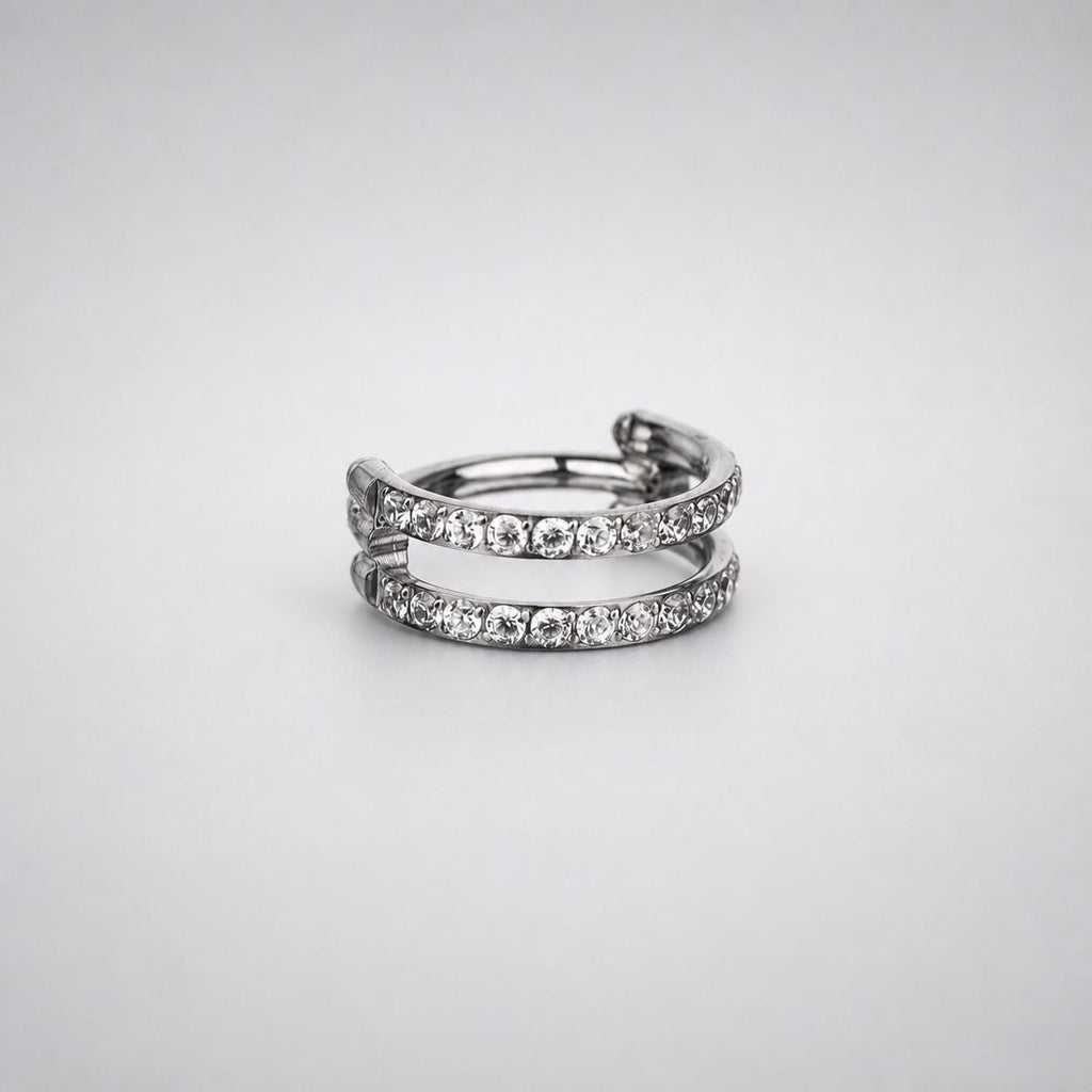 Titanium Double Row CZ Septum Clicker detail 10