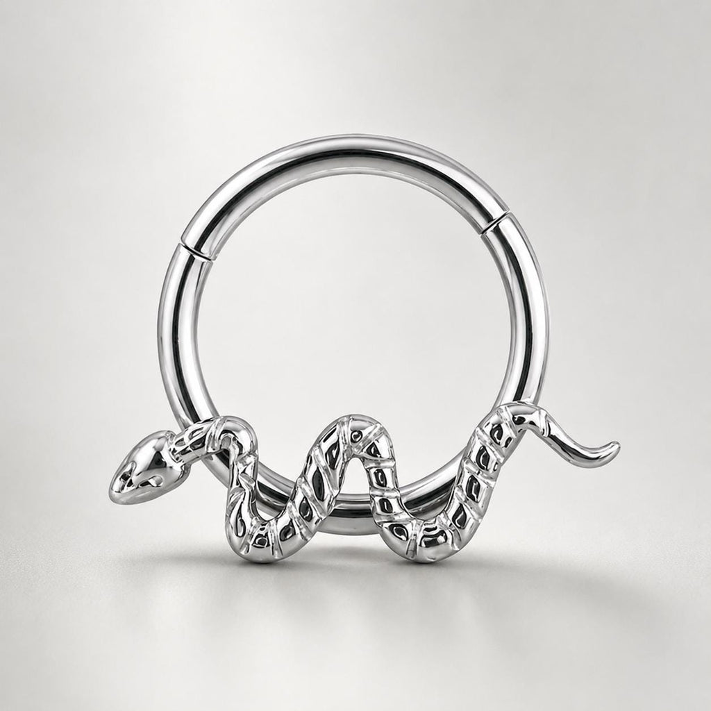 Titanium Snake Septum Clicker detail 6