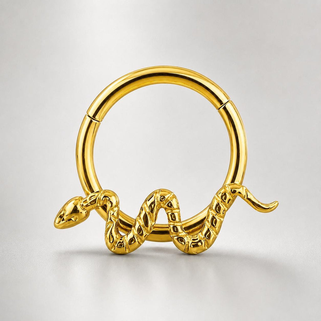 Titanium Snake Septum Clicker detail 7