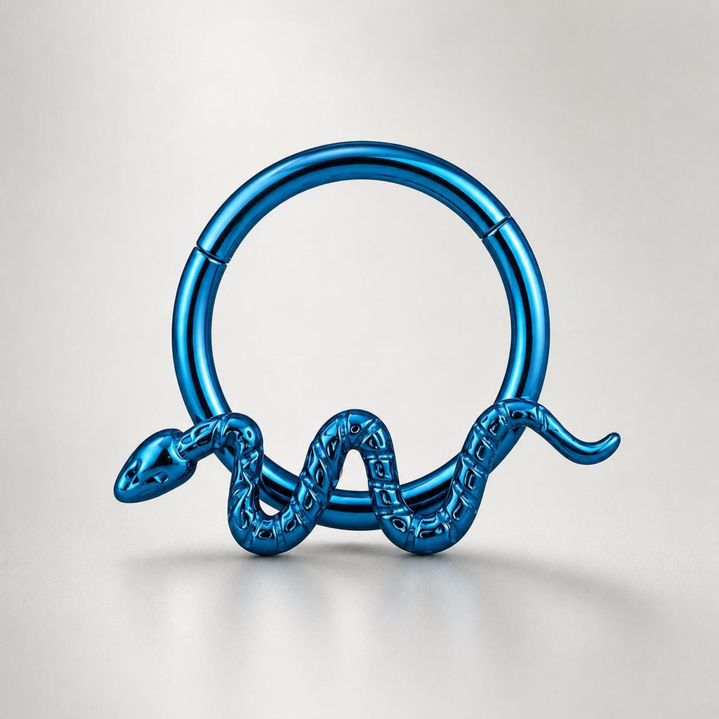 Titanium Snake Septum Clicker detail 10