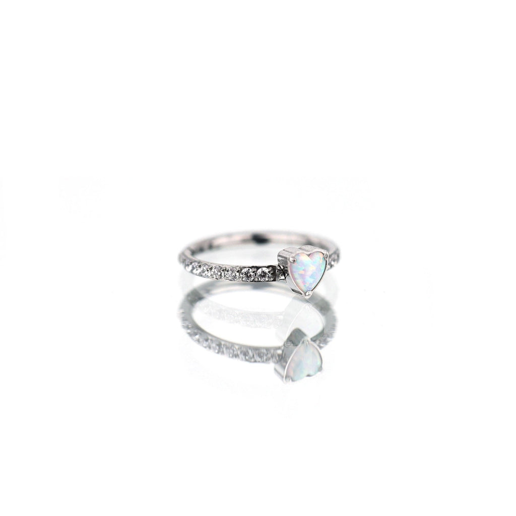 Titanium Opal Heart Septum Clicker detail 4