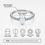 Titanium Opal Heart Septum Clicker detail 7