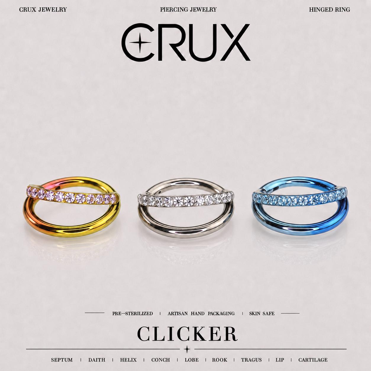 Titanium Double Layer CZ Septum Clicker