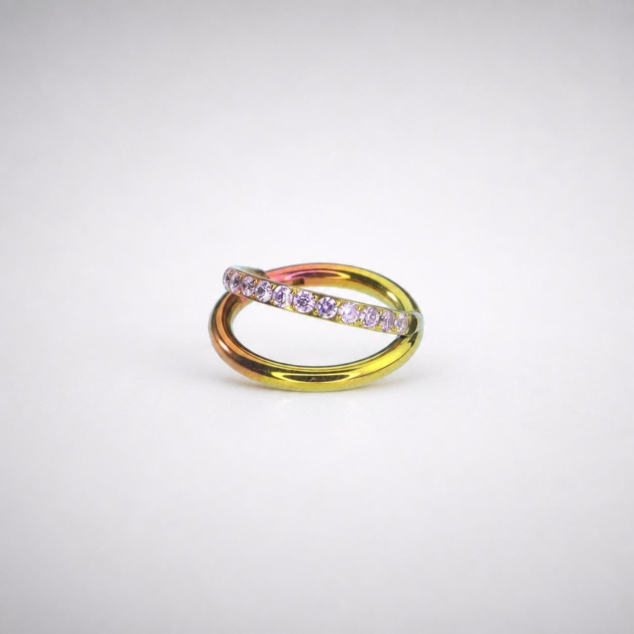 Titanium Double Layer CZ Septum Clicker detail 7