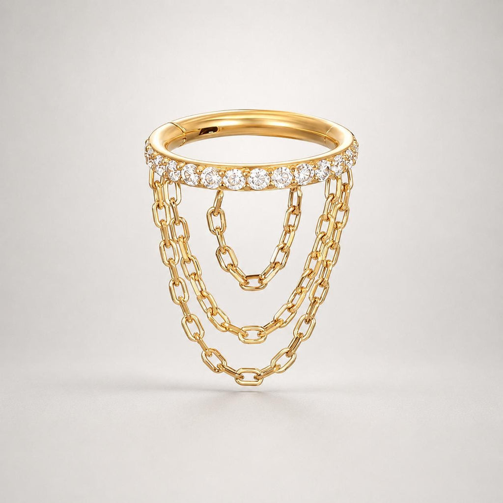 Titanium Triple Chain Septum Clicker detail 7