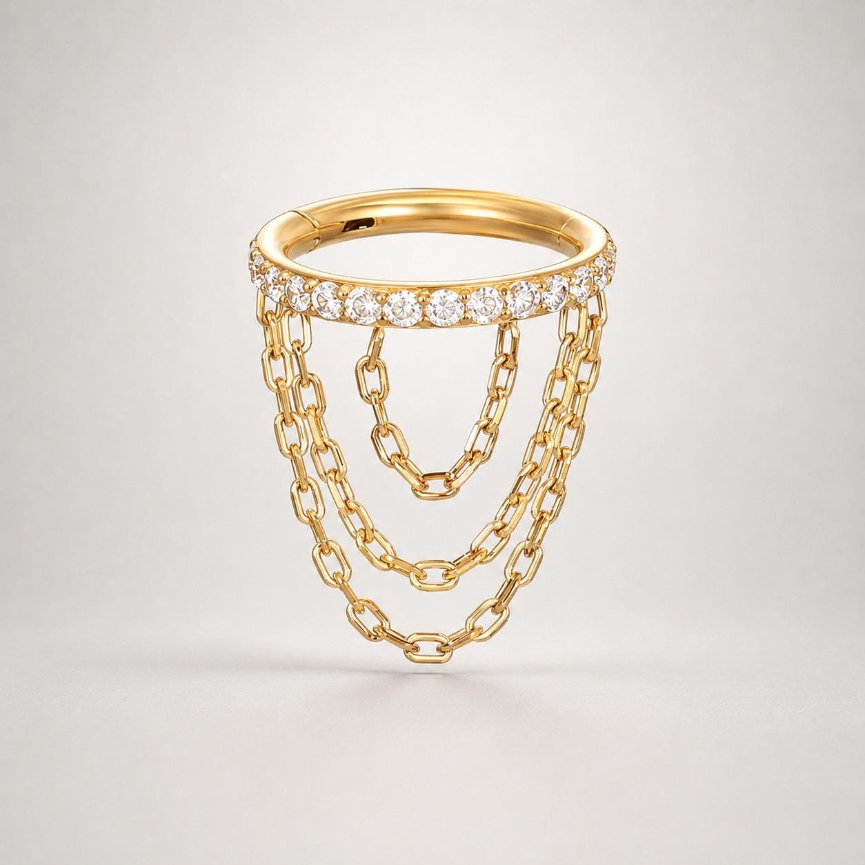Titanium Triple Chain Septum Clicker detail 7