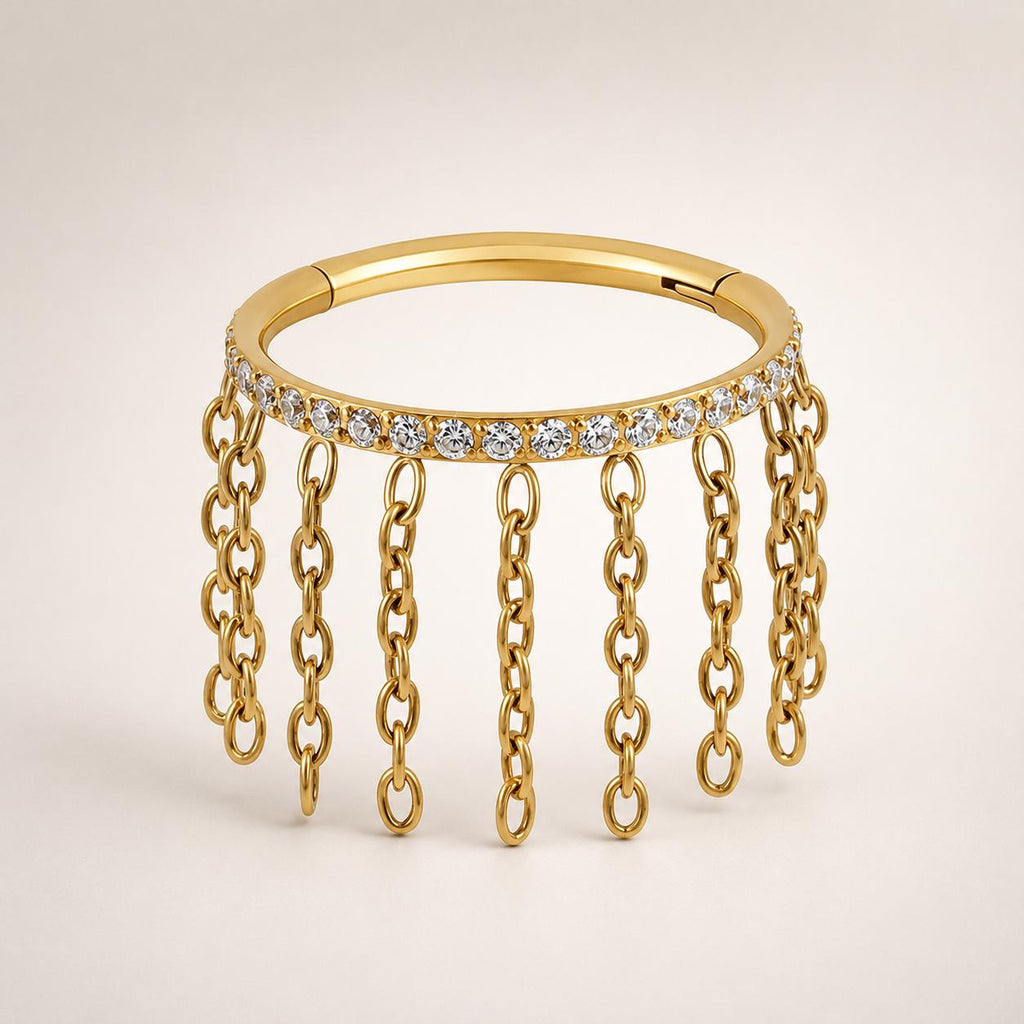 Titanium Triple Chain Septum Clicker detail 9