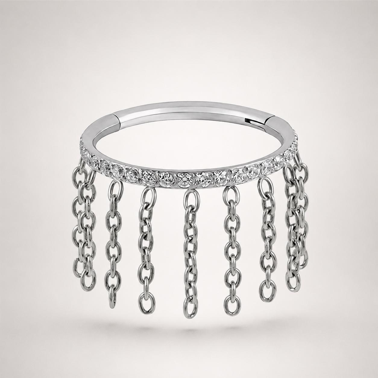 Titanium Triple Chain Septum Clicker detail 10