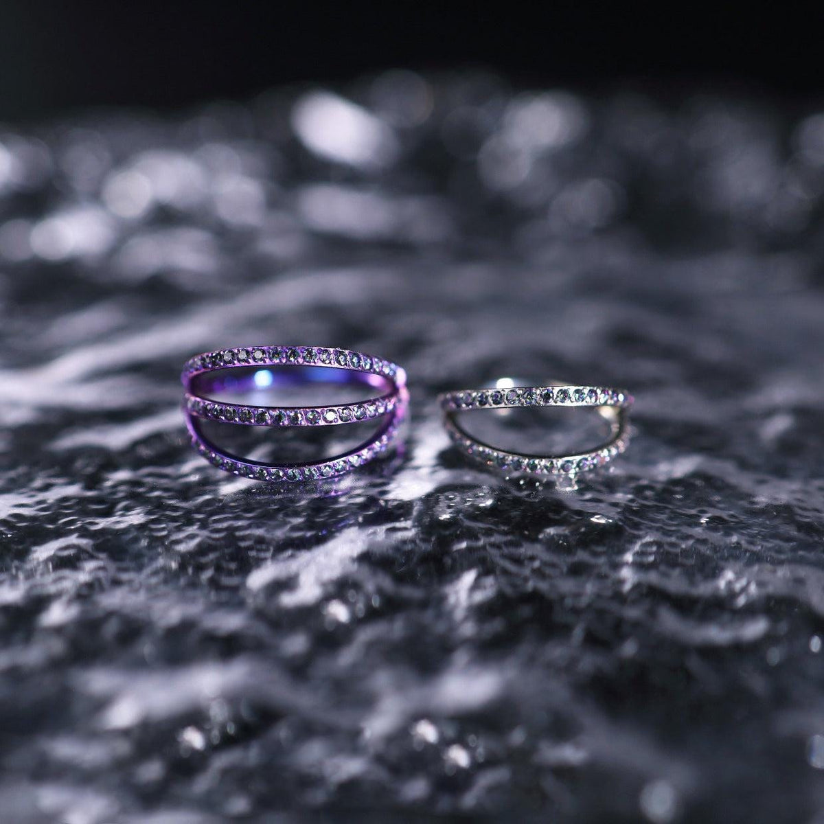Titanium Double & Triple Row CZ Septum Clicker detail 7