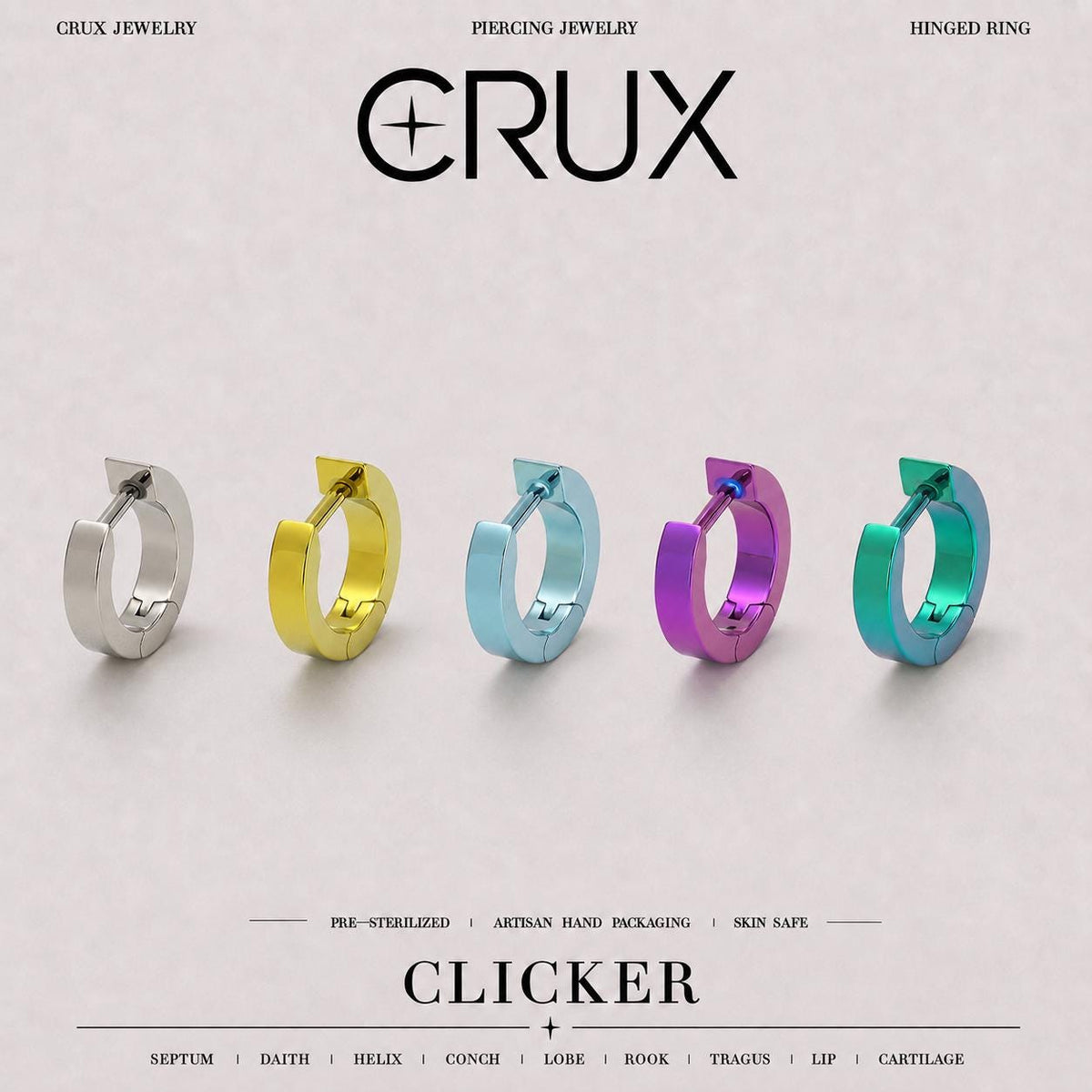 Titanium Thick D-Shape Septum Clicker