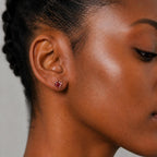 ETSY 4574941329 | IMAGE 2 | Crimson Moissanite Flat Back Stud