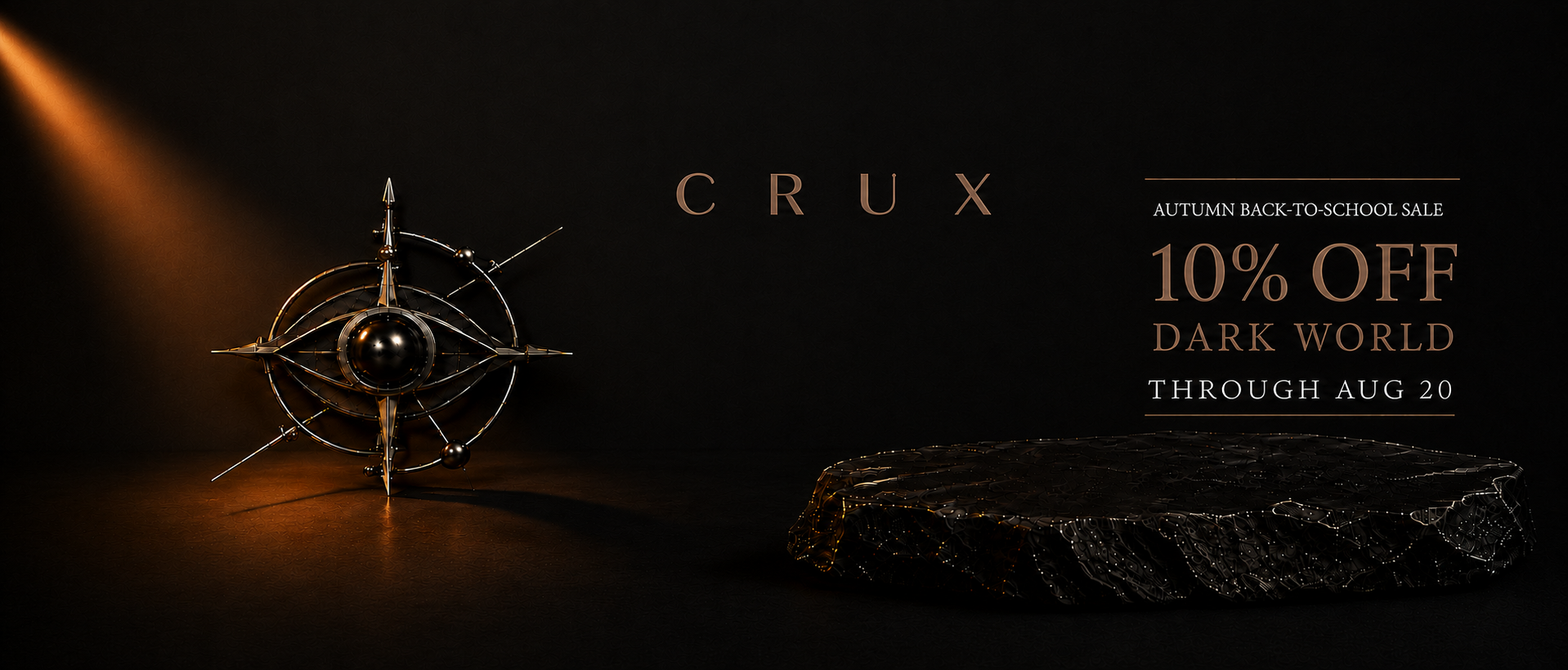 CRUX Back-to-School 10% off DARK World sale through August 20