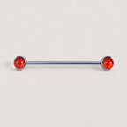 Crystal Sphere titanium industrial barbell, detail view 10