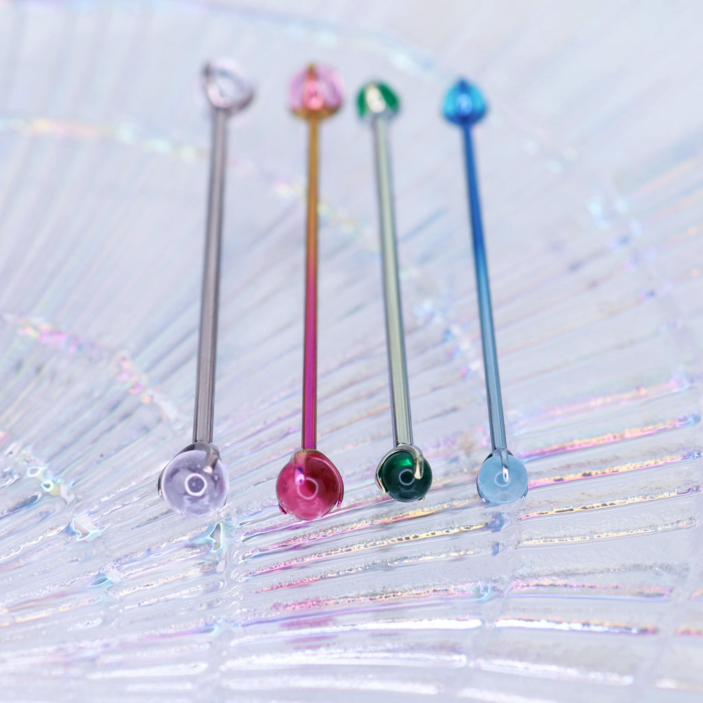 Crystal Sphere titanium industrial barbell, detail view 3