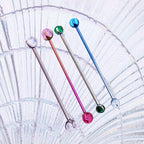 Crystal Sphere titanium industrial barbell, detail view 4